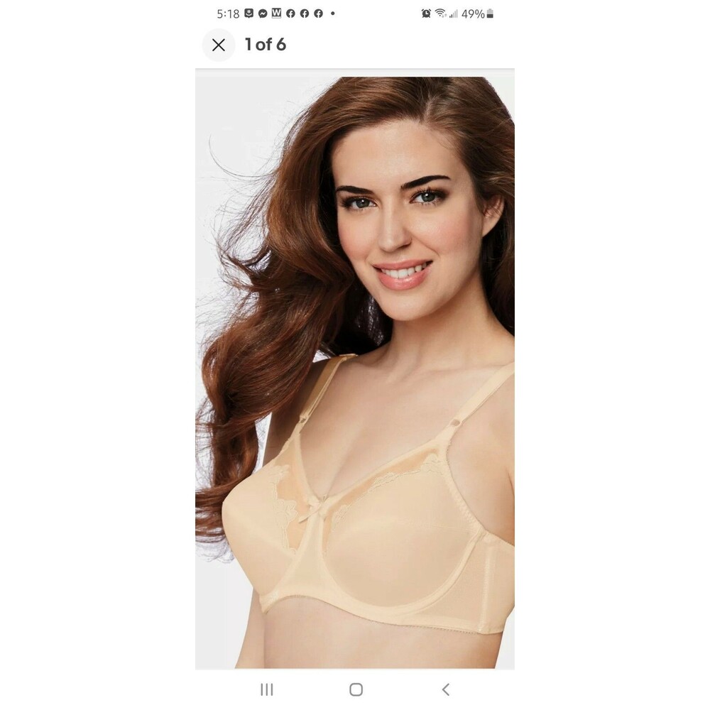 Bali Underwire Bra Flower Full Coverage Comfort 0180 Floral U Back Womens 40c